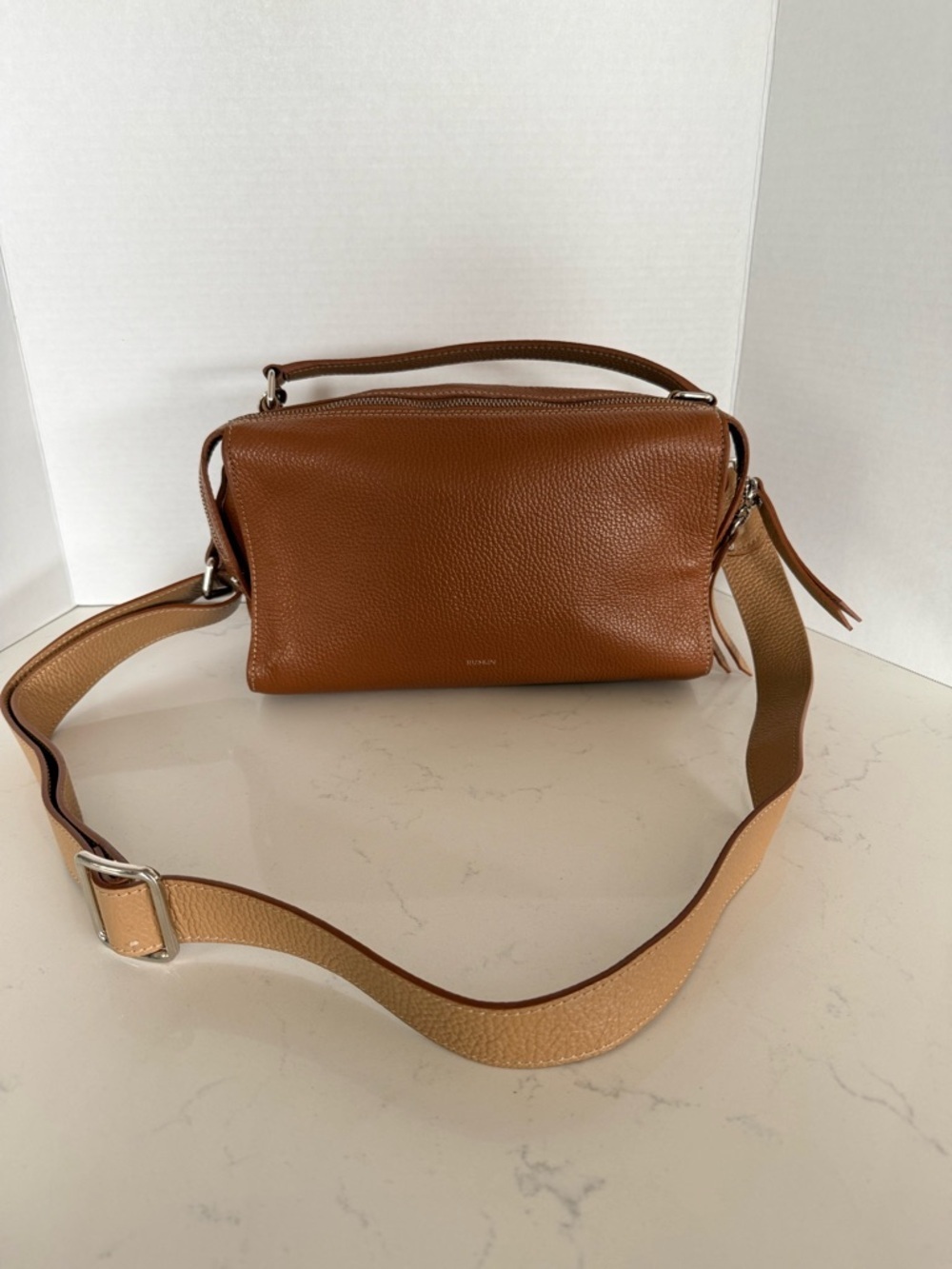 Ruskin Chester Bag Italian Leather Top Handle Crossbody Tan - Picture 2 of 9